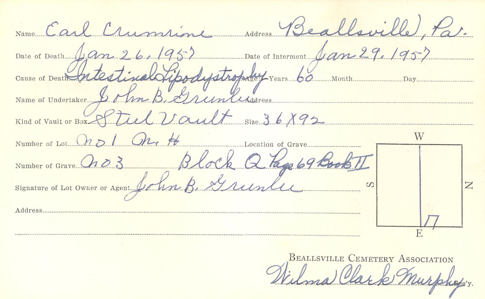 burial card